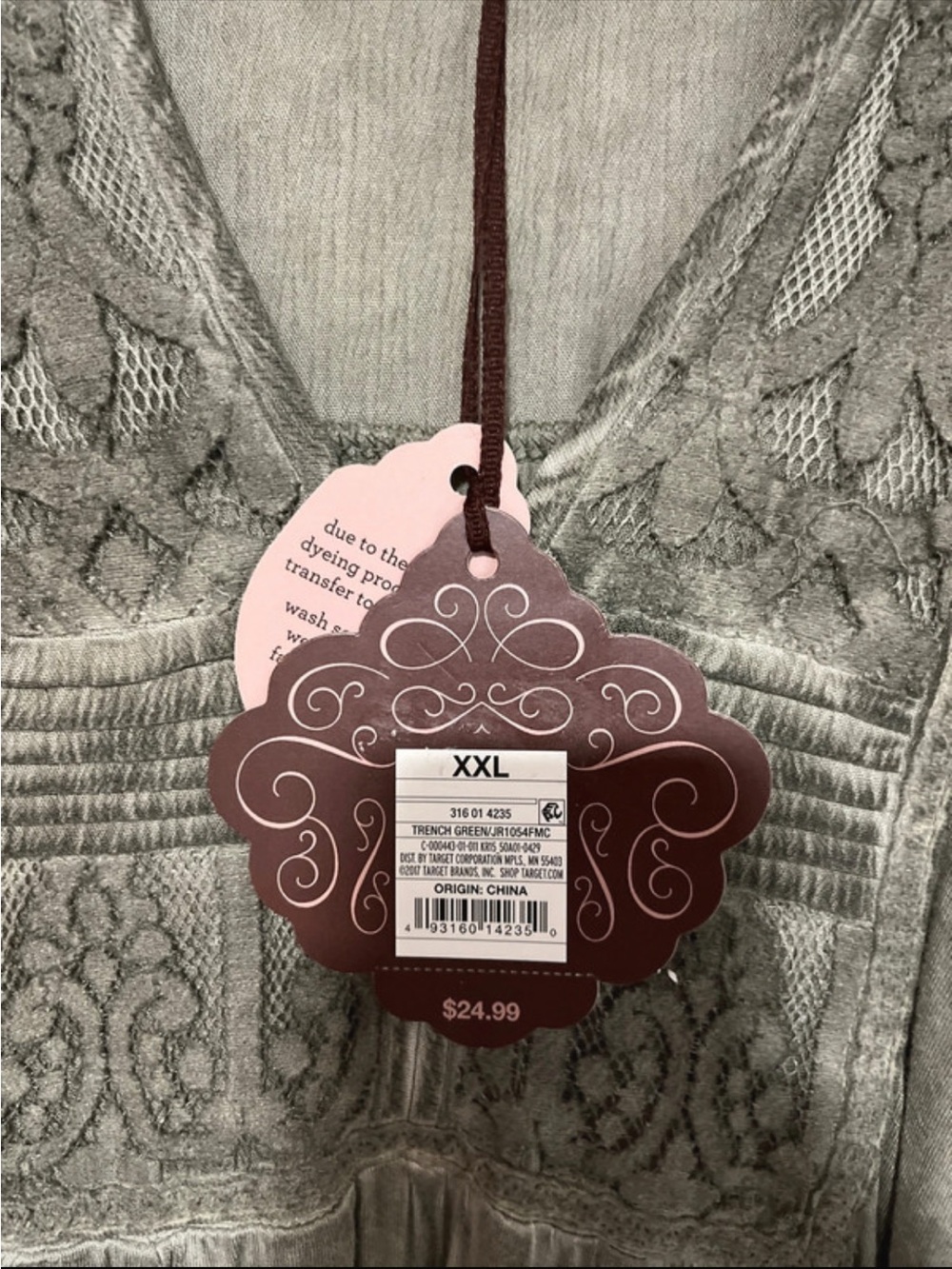 Knox Rose Sage Green Embroidered Boho Tunic - Picture 3 of 6